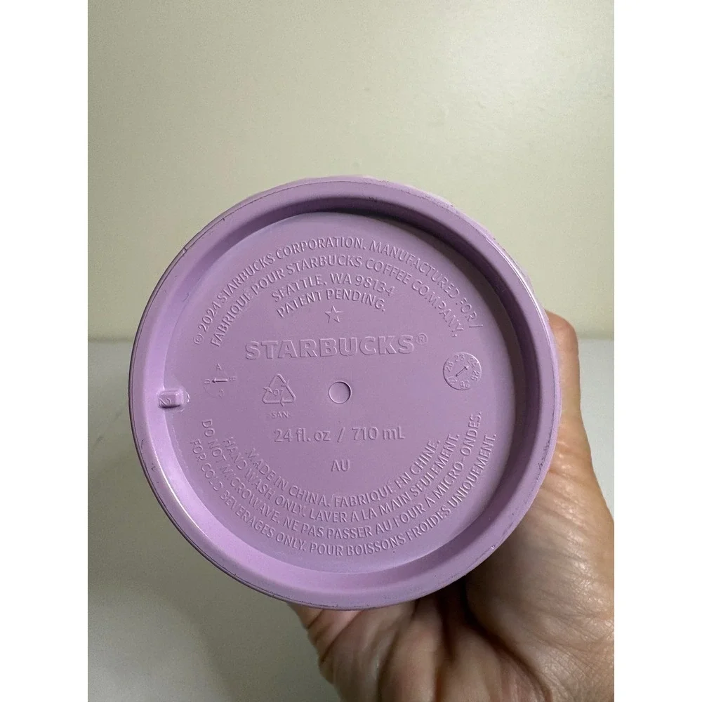 Starbucks 2024 Pastel‎ Ombre Swirl Textured Cold Tumbler 24oz Venti Purple Green